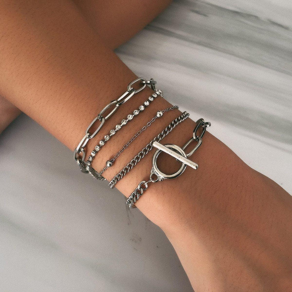 Bohemian Geometric Crystal Multi Layer Bracelets Bangles Charm Adjustable Lasso Bracelet Set For Women Luxury  Jewelry Gifts - SJB-DIAMOND ELITES
