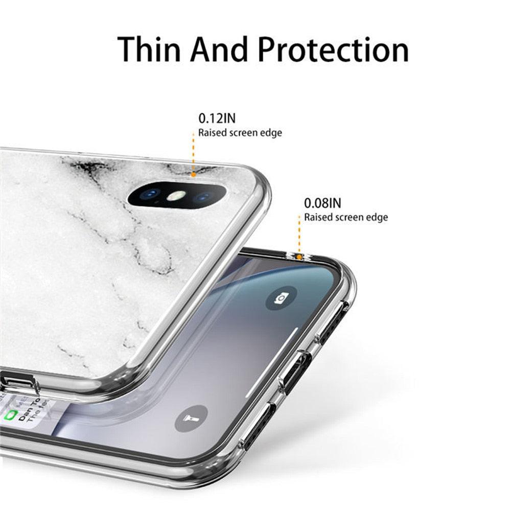 Stylish Marble Stone Texture Phone Case For Iphone 12 Pro 13 Pro Max Unique Solid Color Marble Soft Cover Silicone Mobile Phone Case Stevvex