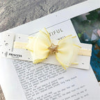 Luxury Modern Pearl Handmade Baby Girls Bowknot Crown Headband Lace Elastic Hair Band Bow For Girls Baby