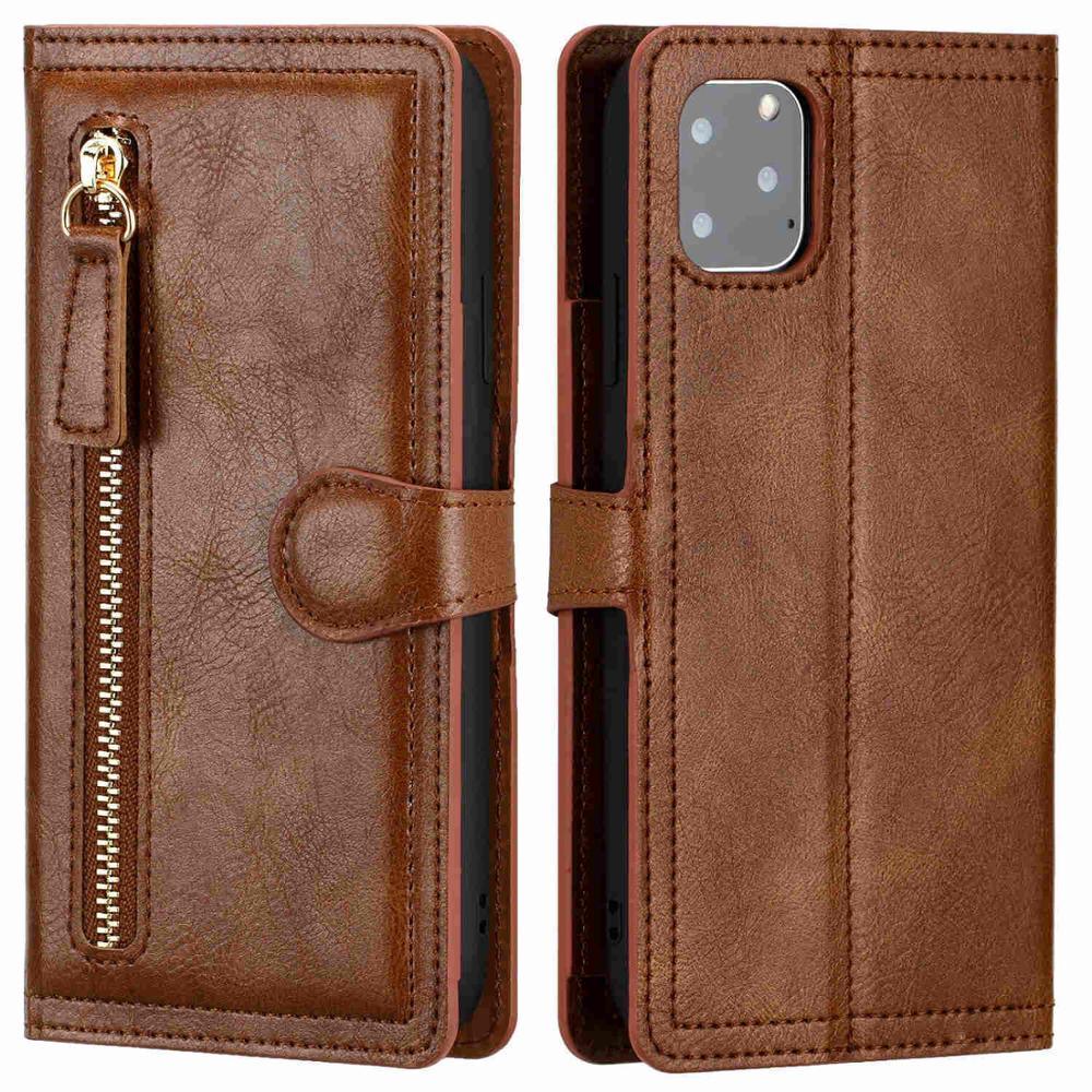 Luxury Leather Flip Wallet Case For iPhone 14 13 12 11 Pro MAX  X XS XR Card Holder Stand Cover Retro Brown Card Holder Slots Pocket Case PU Leather Magnetic Closure Kickstand Shockproof Flip Case Stevvex