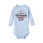 Happy Birthday Daddy Newborn Kids Baby Boys Girls Infant Long Sleeve Jumpsuit ROmper In Modern Designs With Party  Print