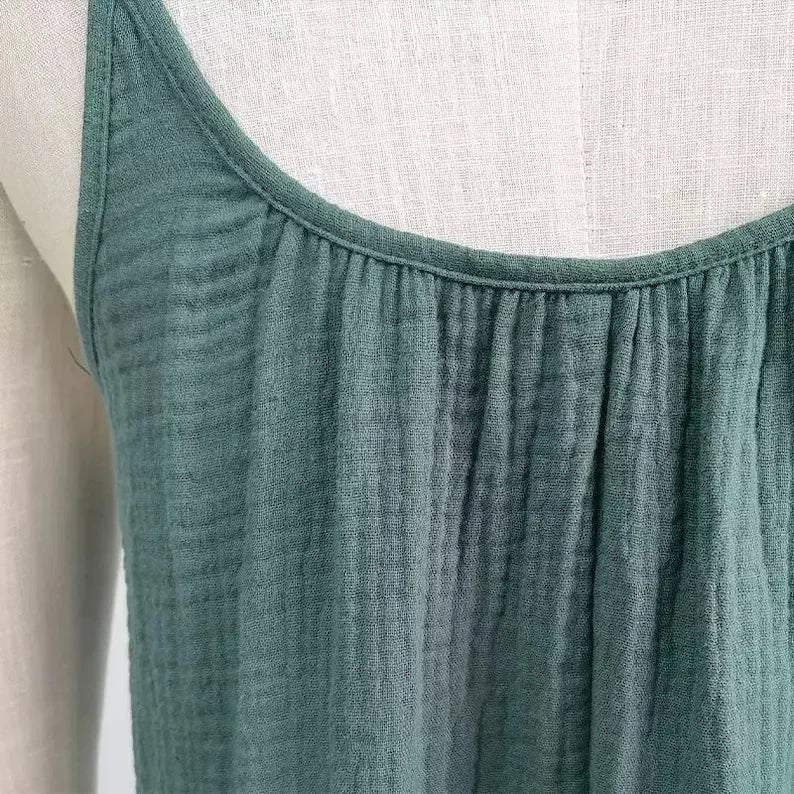 Casual 100% Cotton Summer Women's Long Dress Loose Solid Sleeveless Backless Streetwear Elegant  Female Dress Vestidos Robe Lootquake LLC