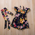 Modern colorful Floral Design Girl Princess Strapless Girls Dresses Summer Dress For Birthday And All Occasion