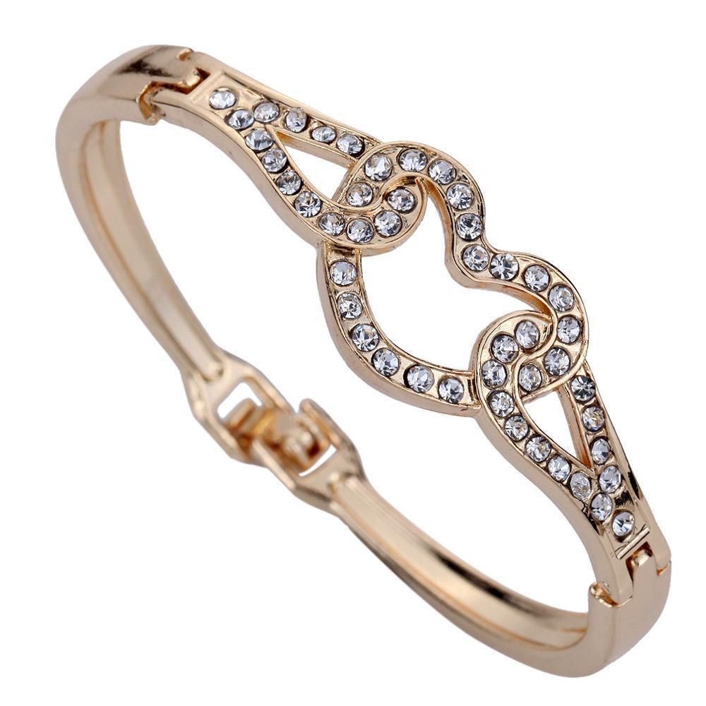 Rose Gold Stainless Steel Bracelets & Bangles Female Heart Forever Love Charm Bracelet For Women - SJB-DIAMOND ELITES