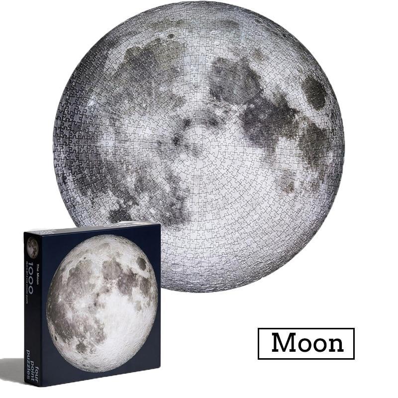 1000pcs Modern Round Puzzles Toys Puzzles Educational Toys Puzzles For Adults Interesting Goods Learning And Education Moon and Planets Puzzles - SJB-DIAMOND ELITES