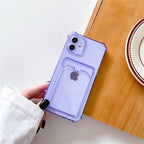 Transparent Wallet Case For iPhone 14 13 12 Pro Max Mini  Shockproof Cover with Card Slots Pockets Slim Fit Thin Protective Soft Shock-Absorbing Lightweight Wallet Case Stevvex