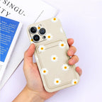 Charming Silicone Soft Anti-Scratch Cases For iPhone 13 Pro Max Case Silicone Wallet Card Holder Cover For iPhone 13 Mini 13ProMax 13Pro Flower Butterfly Beautiful Design Card Holder iPhone Case Stevvex