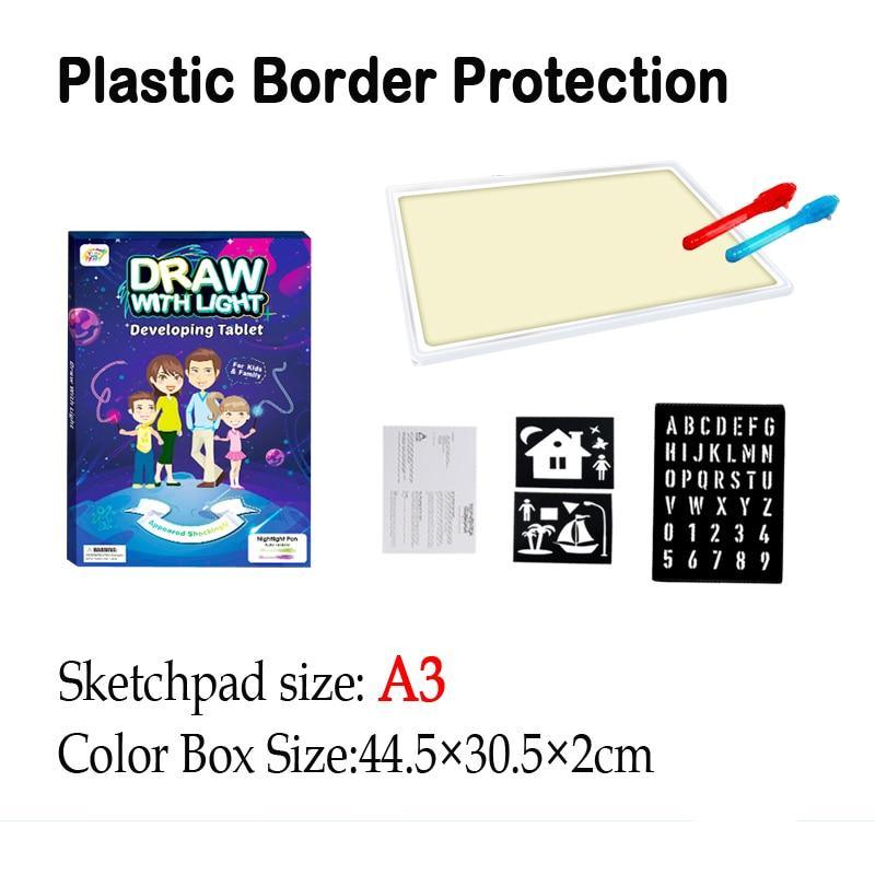Draw With Light-Fun And Developing Drawing&write Flip Board Kids Educational Toy Magic Drawing Lighting In Dark Gift For Child - SJB-DIAMOND ELITES