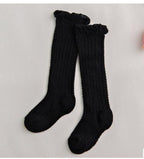 Non-slip Cotton Princess Knee High Long Skin-friendly Socks With Bow Mesh Newborn For Baby Girls Stevvex