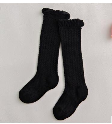 Non-slip Cotton Princess Knee High Long Skin-friendly Socks With Bow Mesh Newborn For Baby Girls Stevvex