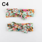 Modern  Mother & Baby Headbands Kids Girl Bow With Rabbit ear Print Floral Hair Bands Parent-Child Hair Accessories