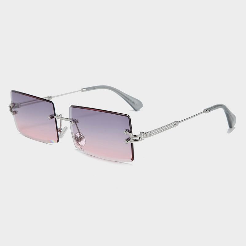Fashion Rimless  Women Trendy Small Rectangle Sunglasses With High Quality metal frame And UV400 Protection - SJB-DIAMOND ELITES