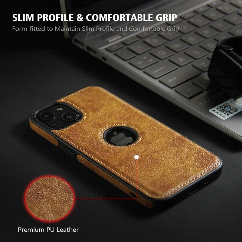 Ultra Thin Slim Leather Phone Case For iPhone 13 Pro Max 12 Pro Max 14 Shockproof Bumper Soft Business Back Cover Back Cover Case Shockproof Camera and Screen Protection PU Leather Case for iPhone Stevvex