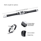Stainless Steel Bracelet Men Wrist Band Black Grooved Rudder Silicone Mesh Link Insert Punk Wristband Stylish Casual Bangle Cool Gift - SJB-DIAMOND ELITES