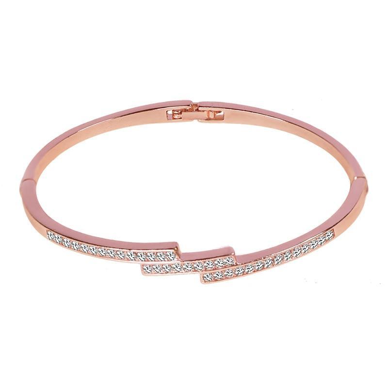 Rose Gold Stainless Steel Bracelets & Bangles Female Heart Forever Love Charm Bracelet For Women - SJB-DIAMOND ELITES