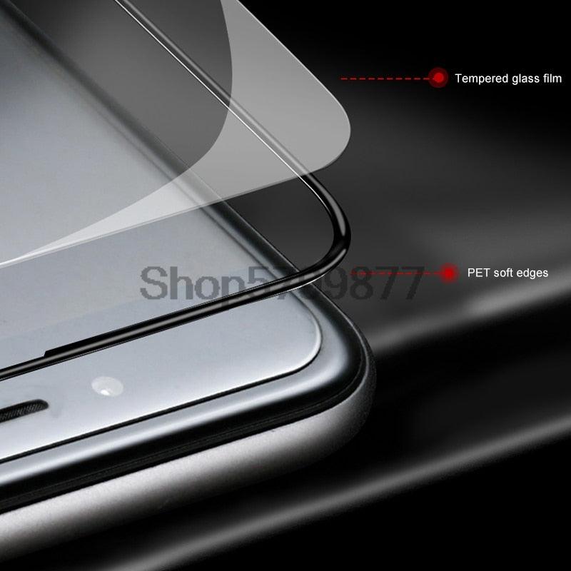 200D Curved Soft Edge Tempered Glass For iPhone 8 7 6 6S Plus SE 2020 Protective Glass X XR 11 Pro Xs Max Screen Protector Film Tempered Glass Screen protector for iPhone Easy Installation 9H Hardness Scratch Resistant Screen Protector Stevvex