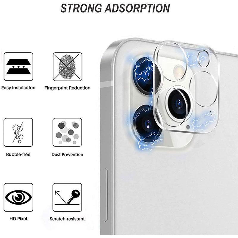 4Pcs Camera Lens Glass Protector on For iPhone 11 12 13 14 Pro Max Tempered Glass For iPhone 14 Plus 12 13 Mini Camera Protector Ultra Thin Transparent Camera Lens Cover Stevvex