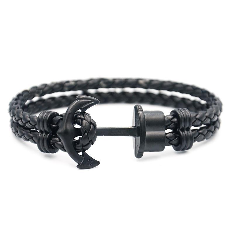 Luxury Modern Handmade Stainless Stell Men Anchor Bracelet made of Nylon in Navy Blue Color For Man - SJB-DIAMOND ELITES