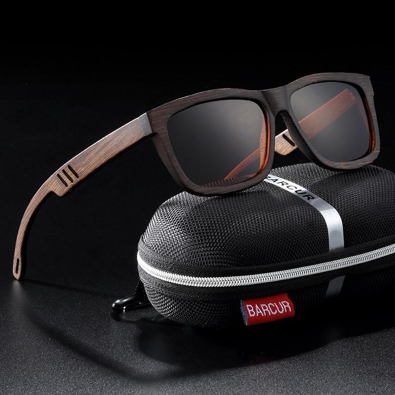 New Elegant Square Sunglasses Bamboo Brown Wood Sun glasses Polarized Vintage For Women and Men With UV400 Protection - SJB-DIAMOND ELITES