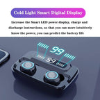 STEVVEX 3500mAh LED Bluetooth Wireless Earphones Headphones Earbuds TWS Touch Control Sport Headset Noise Cancel Earphone Headphone - SJB-DIAMOND ELITES