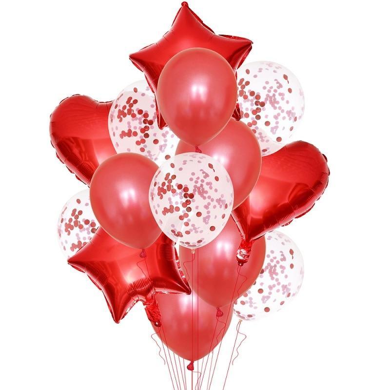 14Pcs Multi Confetti Balloons For Happy Birthday Party Balloons In Several Luxury Variant Helium Ballons For Celebrations for Boy Girls and  Babies party - SJB-DIAMOND ELITES