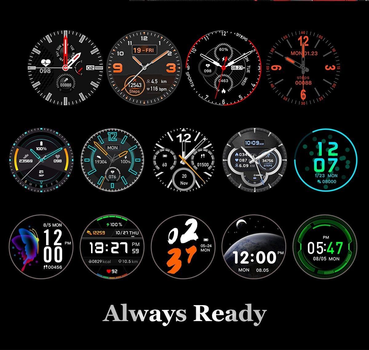 Modern Full Round Touch Display Smart Watch for Men In Business Luxury Style With IP68 Waterproof Protection and Heart Rate Blood Pressure Monitor 5 Days Standby Smartwatch - SJB-DIAMOND ELITES