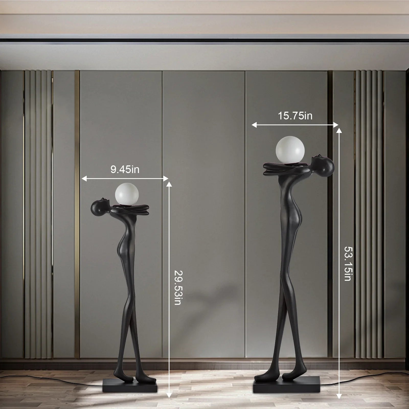 Modern Resin Human Shaped Floor Lamp, Ball Hugger Ornaments Art Sculpture Lamp for Home Decoration Room, Living Room,Coffee Shop
