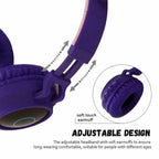 KIds Luxury Interesting Stevvex Portable Headset Wireless Bluetooth folding Headphones Headset Audio Adjustable Game Earphones With Microphone For PC phone (Pink) - SJB-DIAMOND ELITES