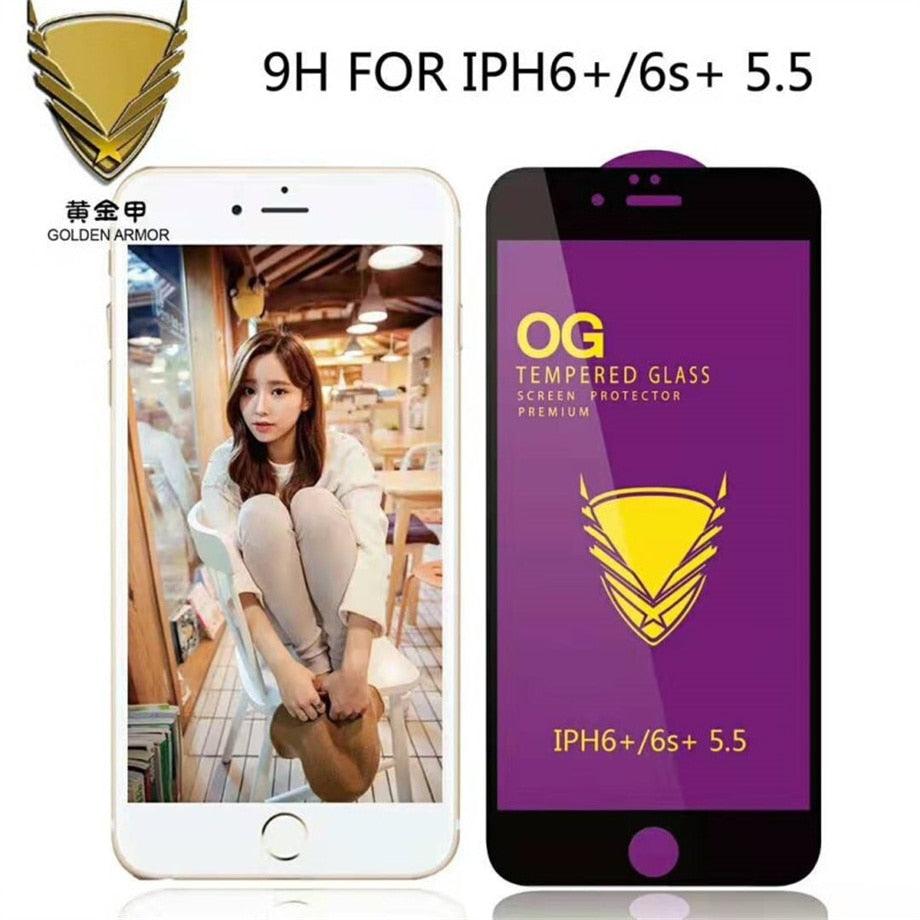3PCS Tempered Glass OG Screen Protector for iPhone 14 13 12 11 Pro XS Max X XR Full Glue Cover Big Curved 7 8 Full Coverage Screen Protector iPhone Glass Screen Protector Stevvex