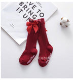 Non-slip Cotton Princess Knee High Long Skin-friendly Socks With Bow Mesh Newborn For Baby Girls Stevvex