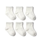 6 Pairs Cotton Children's Anti-slip Low Cut Floor Socks With Rubber Grips For Boys And Girls