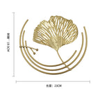 Ginkgo Leaf Metal Wall Decor Pendants Wrought Iron Wall Hanging Ornament Retro Nordic Room Decor Home Decoration Accessories Pi-Mart