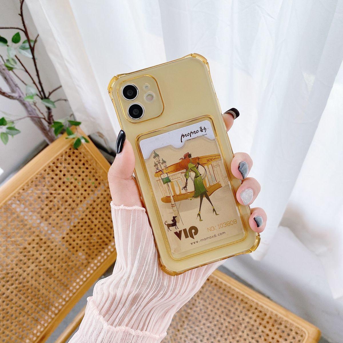 Transparent Wallet Case For iPhone 14 13 12 Pro Max Mini  Shockproof Cover with Card Slots Pockets Slim Fit Thin Protective Soft Shock-Absorbing Lightweight Wallet Case Stevvex