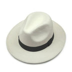 Black Fedora Hat Unisex Wide Brim Hat Autumn Winter Fedora Hat Wide Cap Winter Wool Classic Hat Men Elegant Gentleman Hat For Party Stevvex