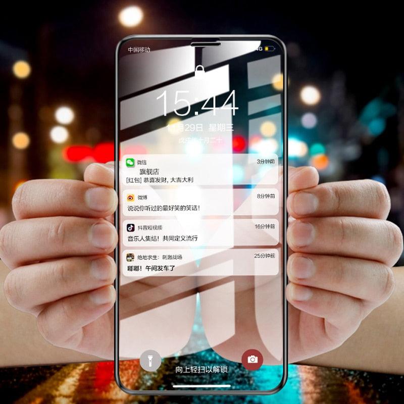 100D Curved Edge For iPhone 7 8 6 6S Plus 11 12 Pro Max Mini Screen Protector iPhone X XR XS Max Glass Full Cover Glass HD 9H Tempered Glass Screen Protector for iPhone Stevvex