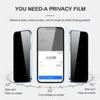 8K Privacy Protective Glass For iPhone 11 12 13 14 Pro Max XR Anti Spy Tempered Glass For iPhone 14 13 12 Screen Protector Film Edge to Edge Case Friendly Screen Protection Film Stevvex