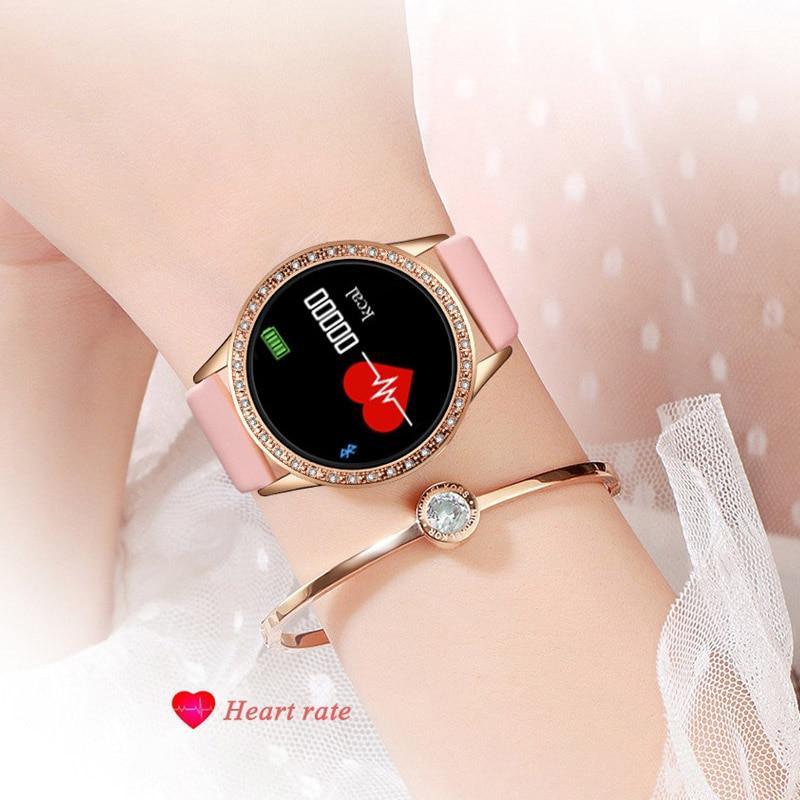 Luxury Ladies Smart Watch For Women With  Blood Pressure Heart Rate Monitor Fitness tracker And Sport Smart Band Alarm Clock Reminder Smartwatch - SJB-DIAMOND ELITES