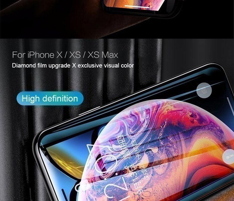 500D Curved Protective Glass For iphone SE 2020 6 6S 7 8 Plus Tempered Glass Film on iPhone X XR 11 Pro XS Max Screen Protector Anti-Fingerprint Tempered Glass Film Full Screen Case Friendly Bubble Free for iPhone Stevvex