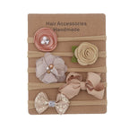Handmade Set Baby Headband Solid Knot Flower Hair Bow Kids Nylon Elastic Soft Hair Bands Handmade For Girls Hair Accessories