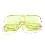 Luxury Modern NEW Fashion Square  Oversized and Big Frame Woman and Ladies SunglasseBrand Metal Rivet Trend Unique Female Eyewear Wth UV 400 Protection - SJB-DIAMOND ELITES
