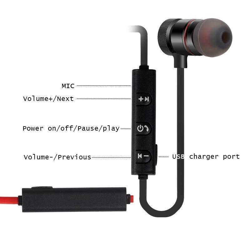 Luxury Modern New 5.0 Bluetooth Earphone Sports Neckband Magnetic Wireless earphones Stereo Earbuds Music Metal Headphones With Mic For All Phones - SJB-DIAMOND ELITES