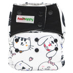 Colorful Modern Baby Cloth Diaper Bamboo Charcoal Nappy All-in-one Diapers sewn 3 Layers Micro fleece Insert Inside Reusable Diaper For Baby and Kids For Unlimited Use