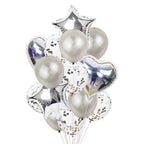 14Pcs Multi Confetti Balloons For Happy Birthday Party Balloons In Several Luxury Variant Helium Ballons For Celebrations for Boy Girls and  Babies party - SJB-DIAMOND ELITES