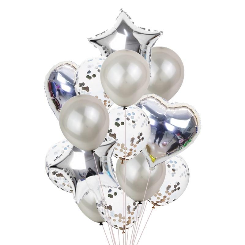 14Pcs Multi Confetti Balloons For Happy Birthday Party Balloons In Several Luxury Variant Helium Ballons For Celebrations for Boy Girls and  Babies party - SJB-DIAMOND ELITES
