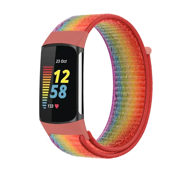 Fitbit Charge 5 6 Nylon Velcro Band - Durable Comfortable Strap - SJB-DIAMOND ELITES