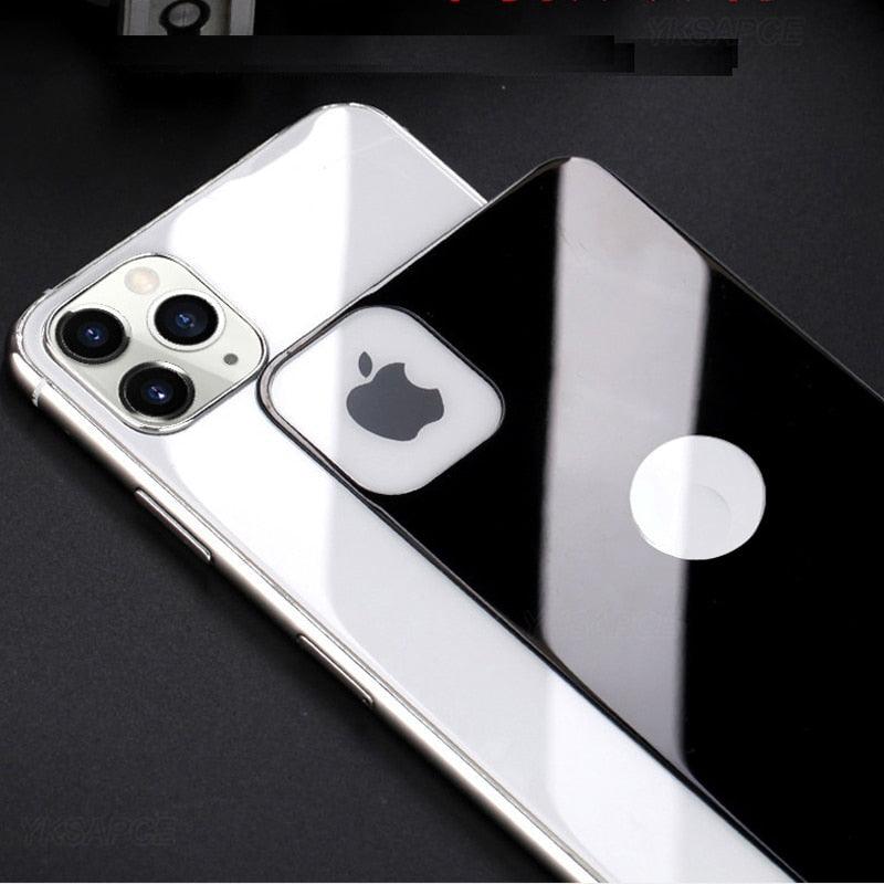 Back 9H Tempered Glass For iPhone 14 Plus 13 12 mini 11 Pro X XR XS Max Rear Screen Protector Protective Film Gold Black White Anti Scratch Edge to Edge Coverage Back Glass for iPhone Stevvex