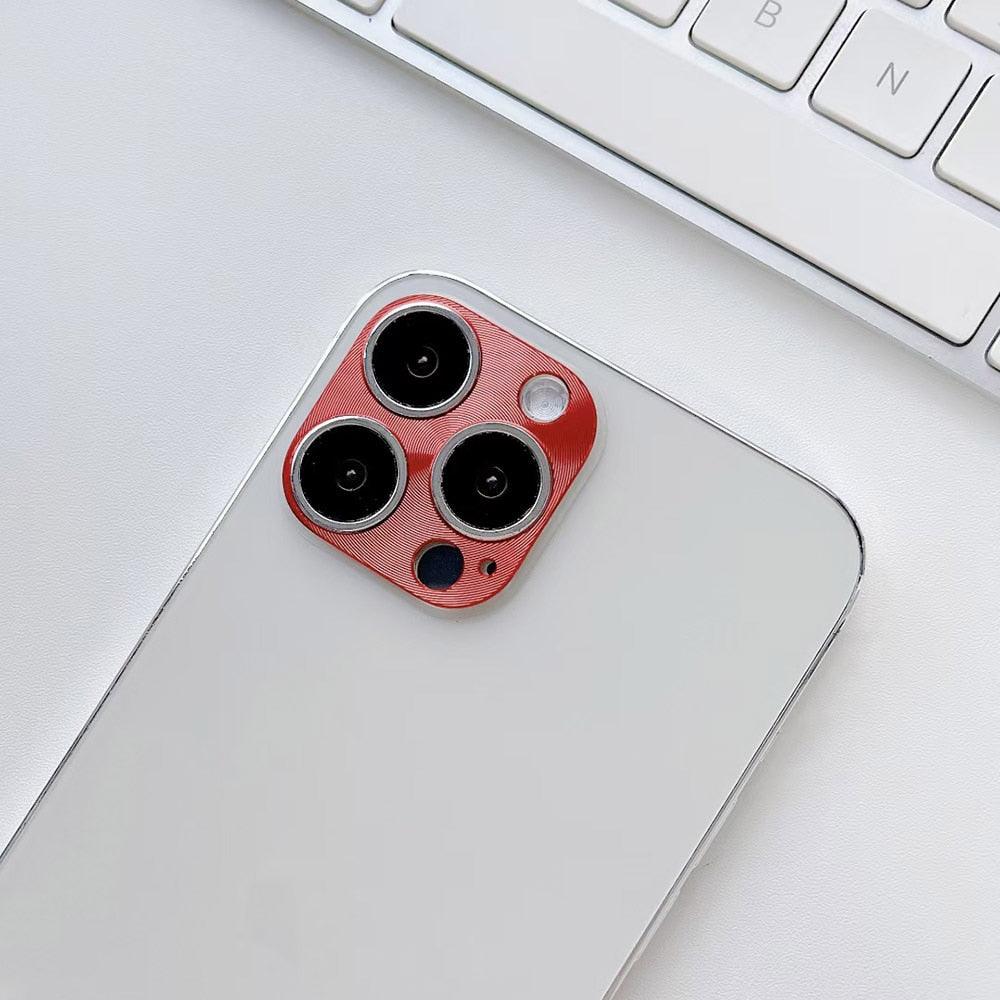 CD Texture Metal Camera Lens Frame For Iphone 14 Plus 13 Pro Max 12 Pro Max 11 Pro Max 12 Pro Camera Lens Screen Protector Camera Lens Protector Ring Cover Anti-Fall Not easy to fall 360 Degree Protection Stevvex