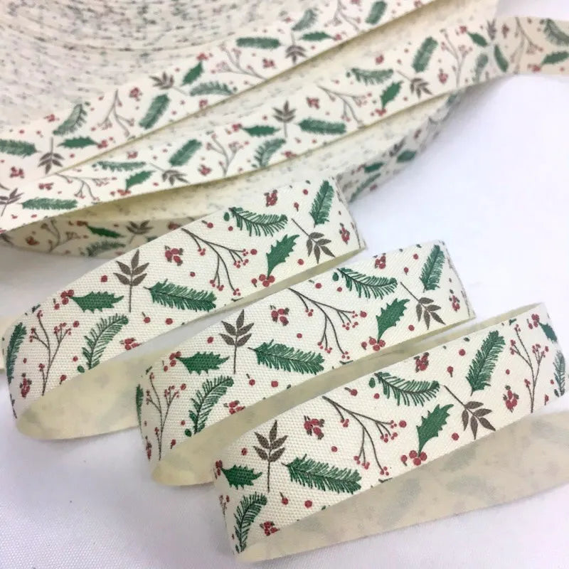 5Y 1.5cm/2.5cm Flowers Printed Cotton Floral Ribbon For Handmade DIY Craft Scrapbook Gift Packing Easter Wedding Christmas Deco Lootquake LLC