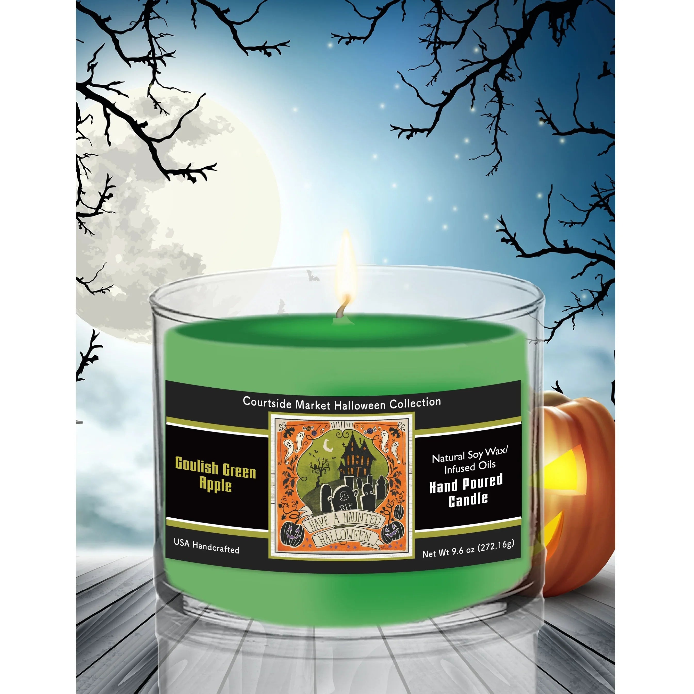 TD Courtside Market Stay Creepy III Soy Wax Scented Candle in Glass Jar Lootquake LLC