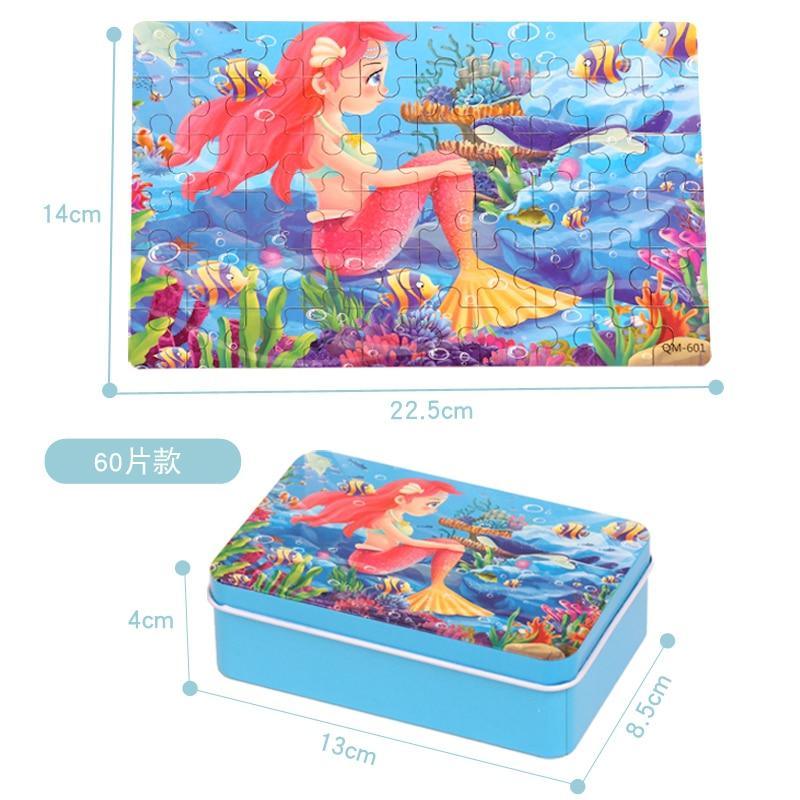 New 60 Pieces Wooden Toys Puzzle Kids Toy Cartoon Animal Wood Toys Puzzles For Child Early Educational Learning Toys for Children - SJB-DIAMOND ELITES